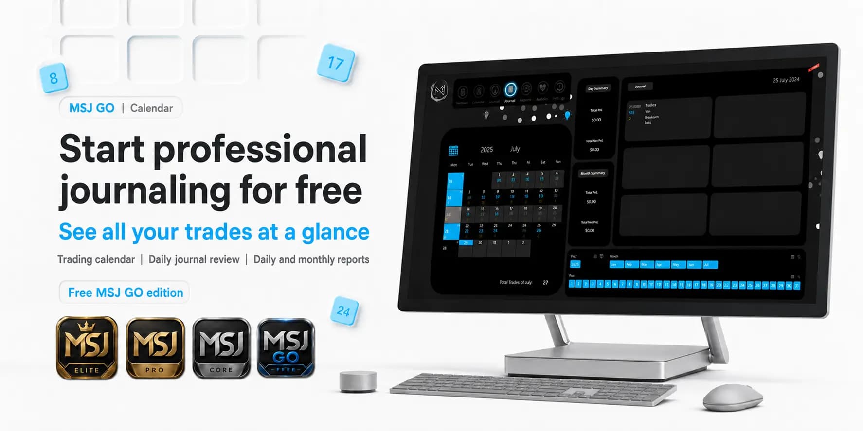 Free MSJ GO trading calendar